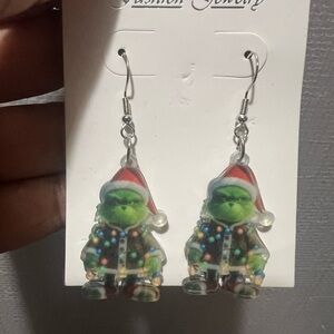 Festive Green Character Earrings